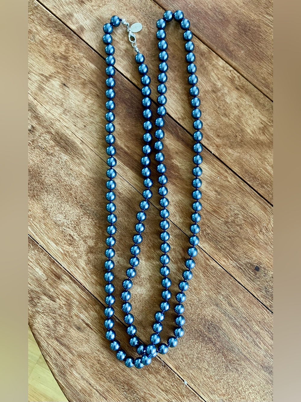 White House Black Market 52” Shimmery Black Bead Necklace